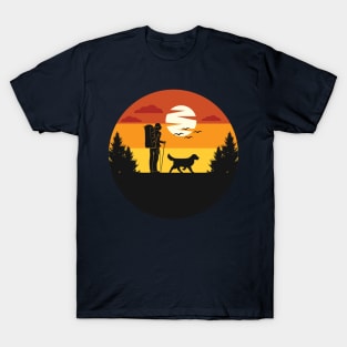 Vintage Dog Owner - Hiking With Dog T-Shirt